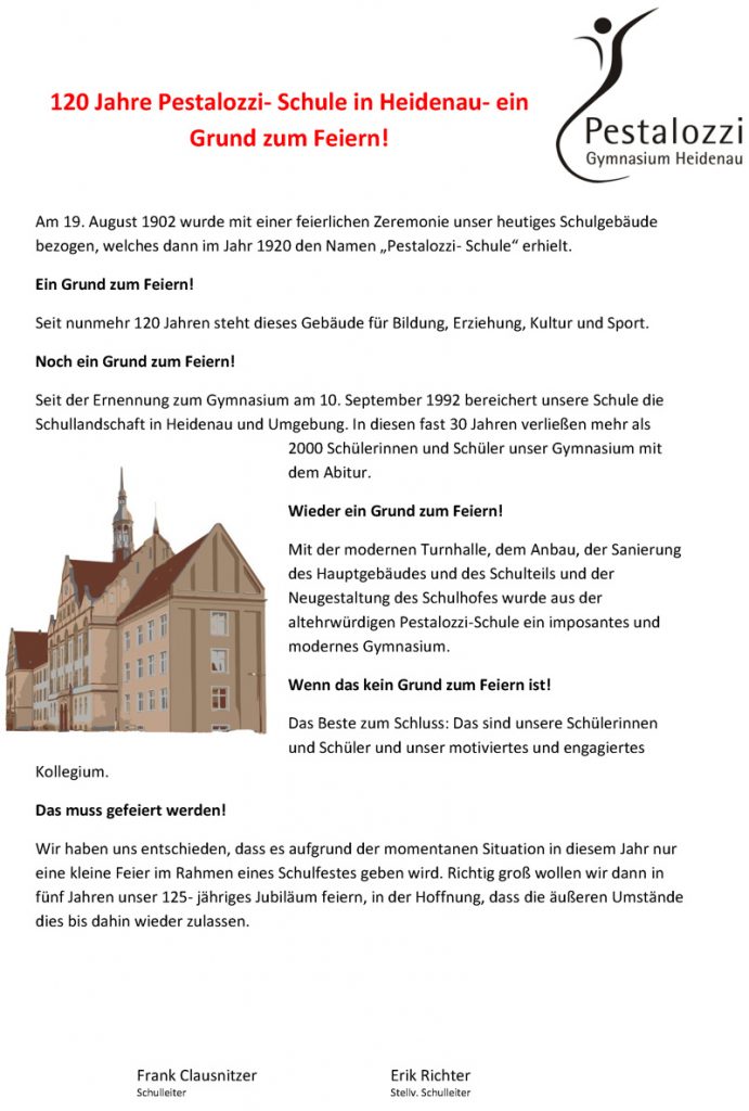 120 Jahre Pestalozzi- Schule in Heidenau