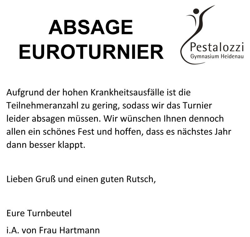 Absage Euroturnier